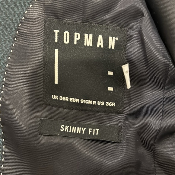 Topman Blue and Black Men's Blazer - Picture 3 of 4